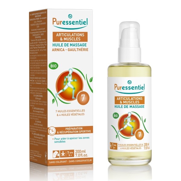 Puressentiel Articulations et muscles Huile de massage Bio Arnica et Gaulthérie