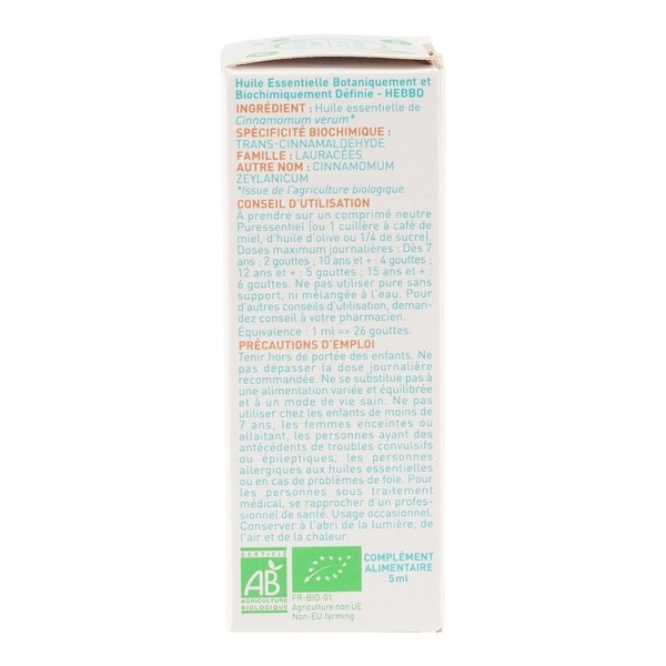 Puressentiel huile essentielle Cannelle de Ceylan bio
