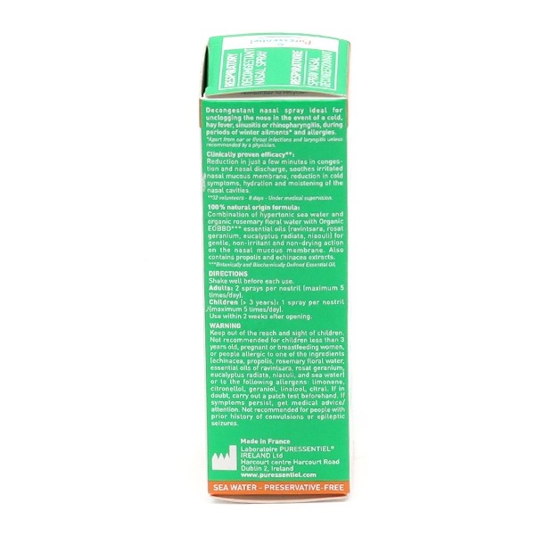 Puressentiel Respiratoire spray nasal décongestionnant Bio