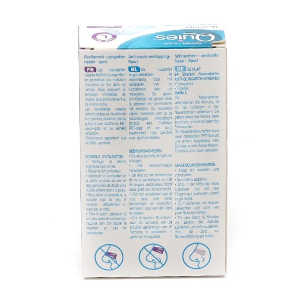 Quies Anti-Ronflement 24 bandelettes nasales