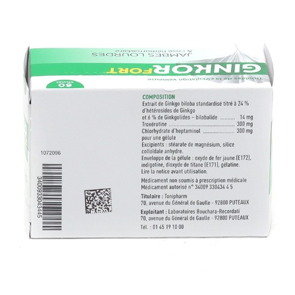 Ginkor Fort gélules Jambes lourdes