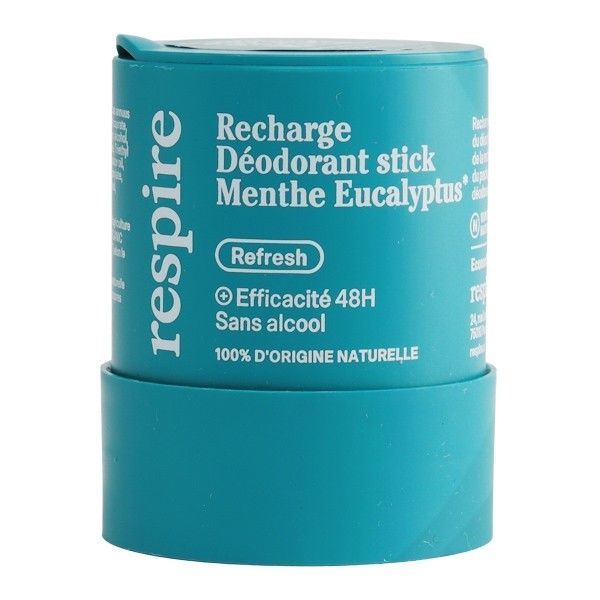 Respire Déodorant en stick Menthe & Eucalyptus Bio