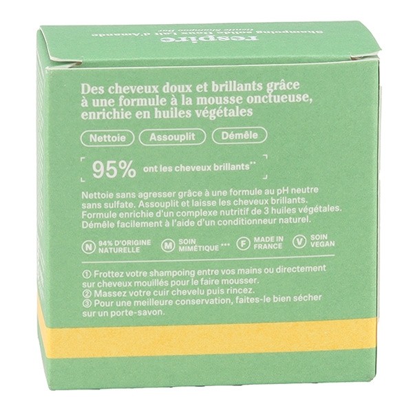 Respire shampoing solide doux Lait d'amande