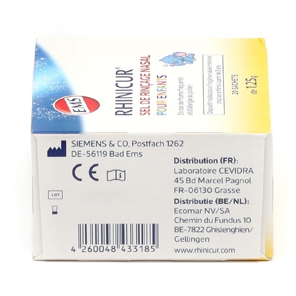 Rhinicur Sel de rinçage nasal pour enfants sachets