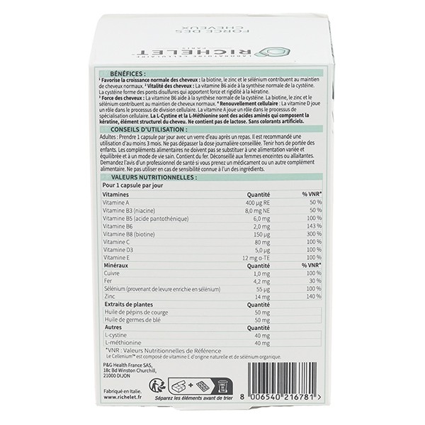 Richelet Force des cheveux capsules