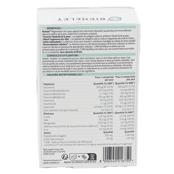Richelet Régénération de la peau comprimés