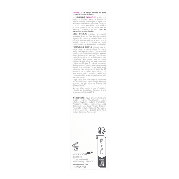 Saforelle lubrifiant