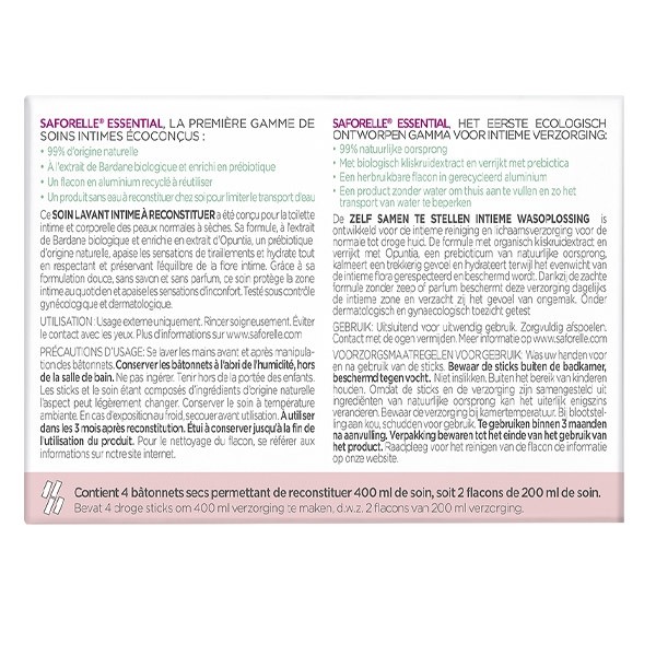 Saforelle Soin lavant intime hydratant bio à reconstituer