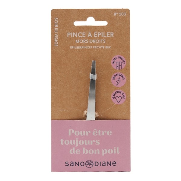 Sanodiane pince à épiler nickelée mors droits