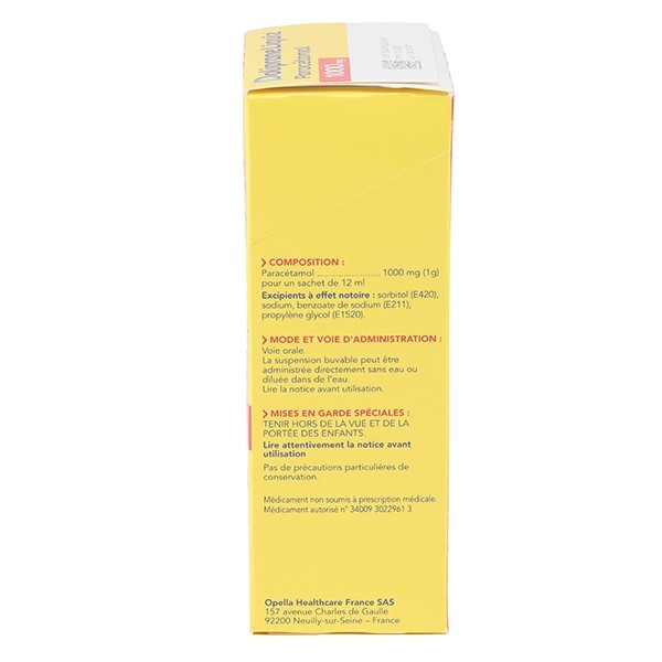 Doliprane Liquiz 1000 stick sans sucre