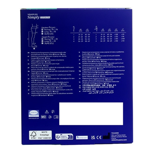 Venoflex Simply Coton Fin Collant de Contention Femme Classe 2