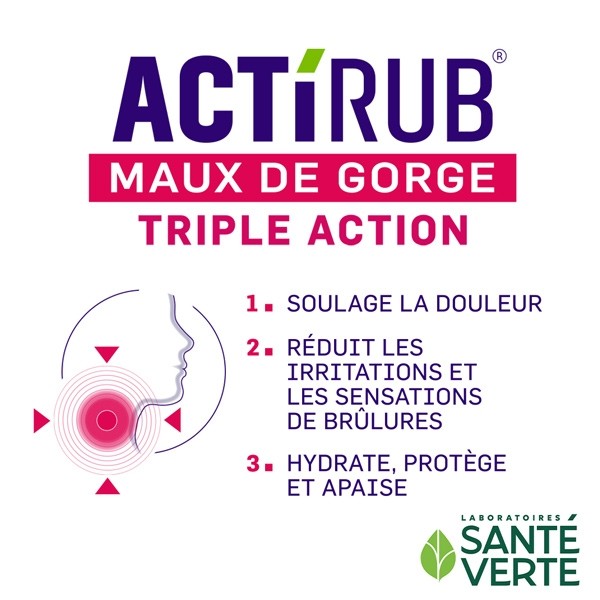 Santé Verte Actirub Maux de gorge pastilles