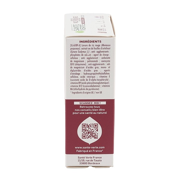 Santé Verte Levure de riz rouge et artichaut comprimés