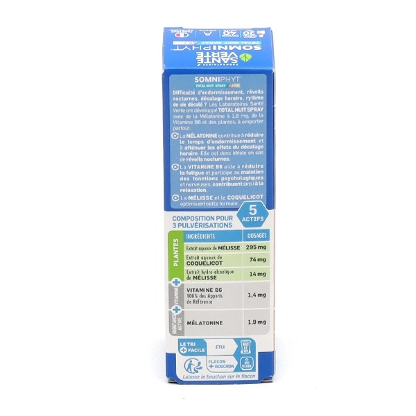 Santé Verte Somniphyt Total nuit spray 1,9 mg mélatonine