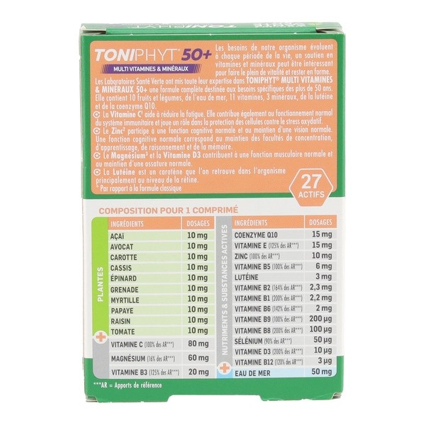 Santé Verte Toniphyt 50+ Multivitamines et minéraux comprimés