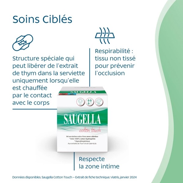 Saugella Cotton Touch Serviettes hygiéniques jour