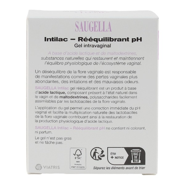 Saugella Intilac rééquilibrant pH gel intravaginal unidoses