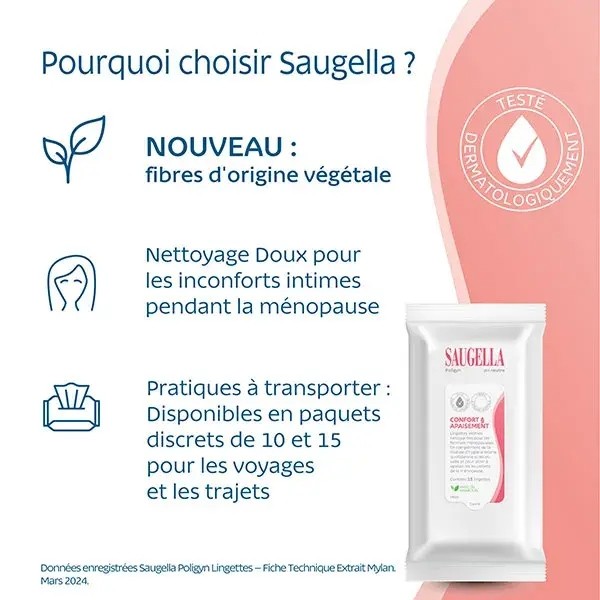 Saugella Poligyn lingettes intimes
