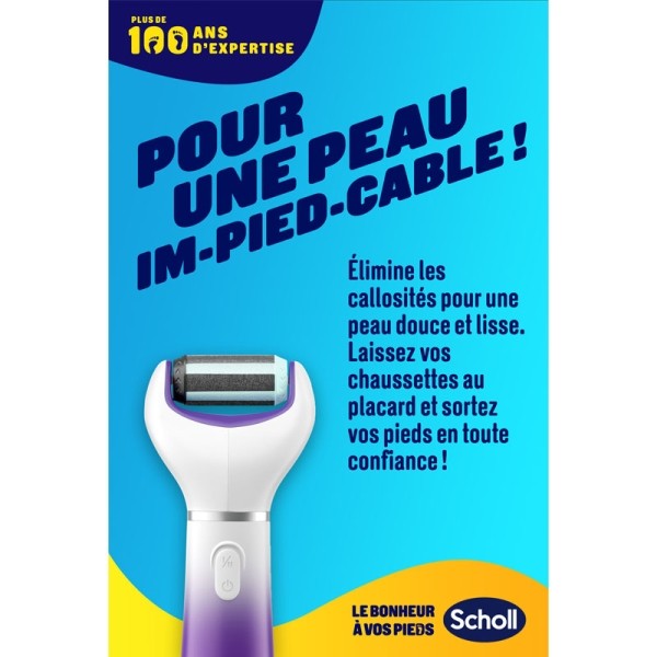 Scholl râpe électrique 2 en 1 exfoliante et lissante