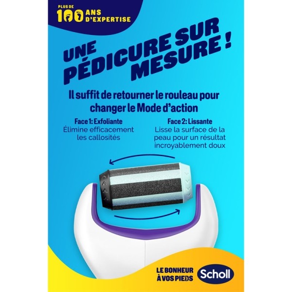 Scholl râpe électrique 2 en 1 exfoliante et lissante