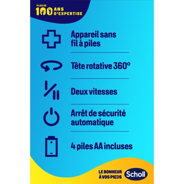 Scholl râpe électrique 2 en 1 exfoliante et lissante