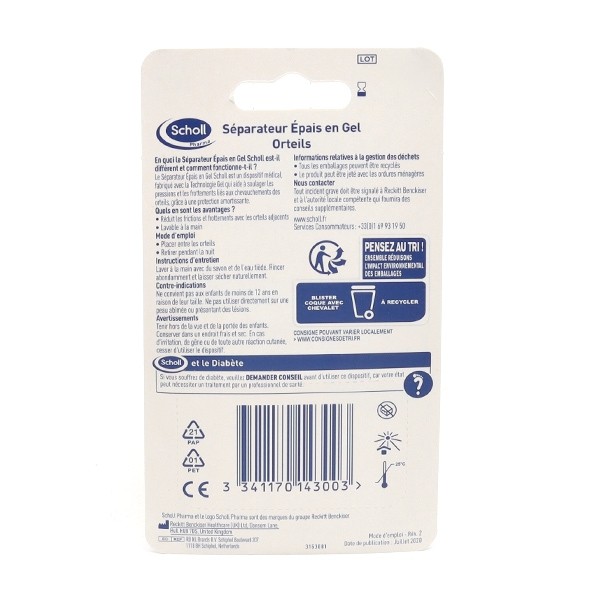 Scholl séparateur orteils épais