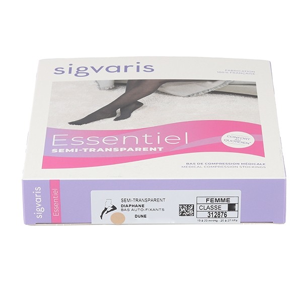 Sigvaris Essentiel Semi transparent Bas de Contention Femme Classe 2