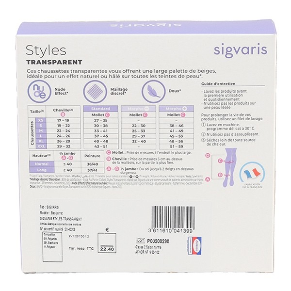 Sigvaris Styles Transparent Chaussettes de Contention Femme Classe 2