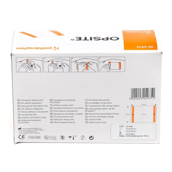 Opsite Film adhésif stérile 10x14 cm