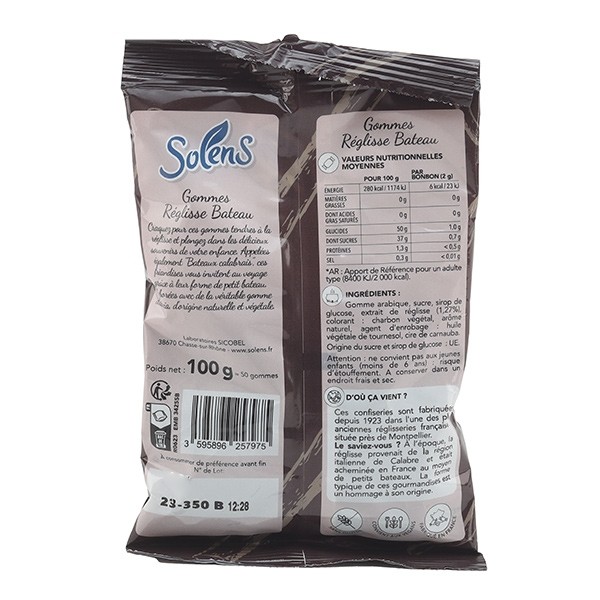 Solens Gommes Réglisse Bateau