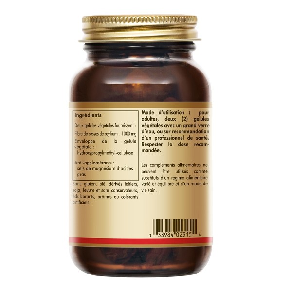 Solgar Fibres de cosses de Psyllium 500 mg gélules