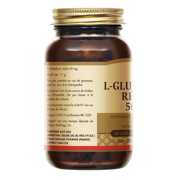 Solgar L-Glutathion Réduit 50 mg Gélules