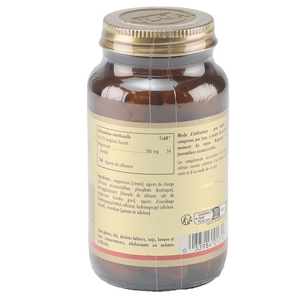 Solgar magnesium citrate comprimés