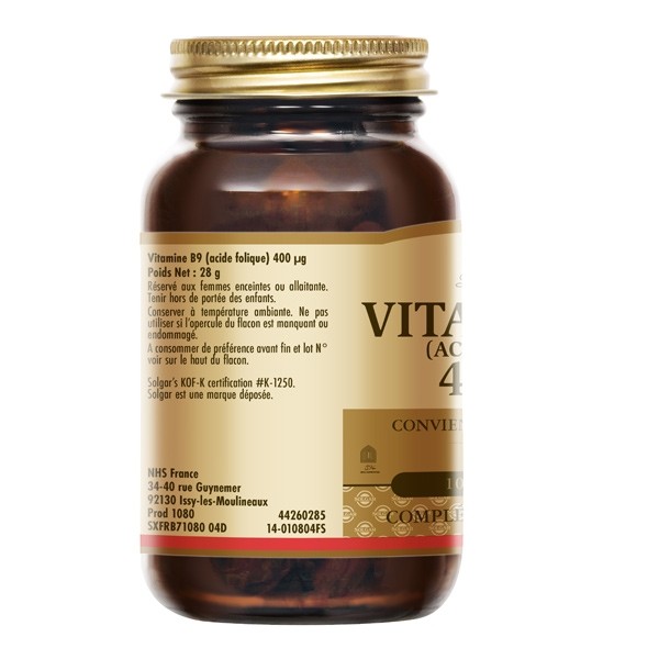 Solgar vitamine B9 400 µg comprimés