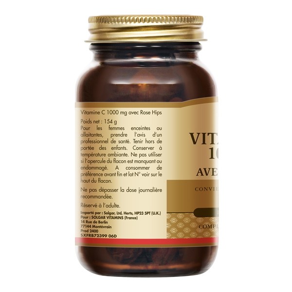 Solgar vitamine C 1000 mg avec Rose Hips comprimés