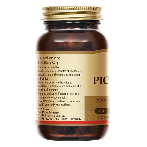 Solgar zinc picolinate 15 mg gélules