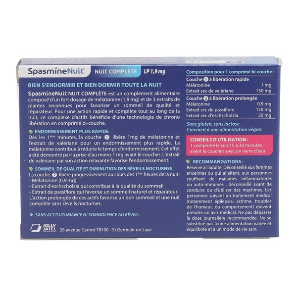 Spasmine Nuit complète comprimés