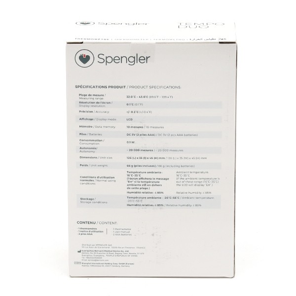 Thermomètre Spengler Tempo Duo