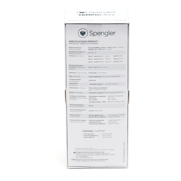 Thermomètre sans contact infrarouge Tempo Easy Spengler