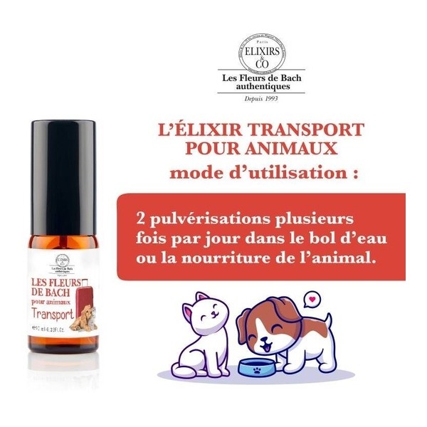 Elixirs and Co Fleurs de Bach Animaux spray Transport bio