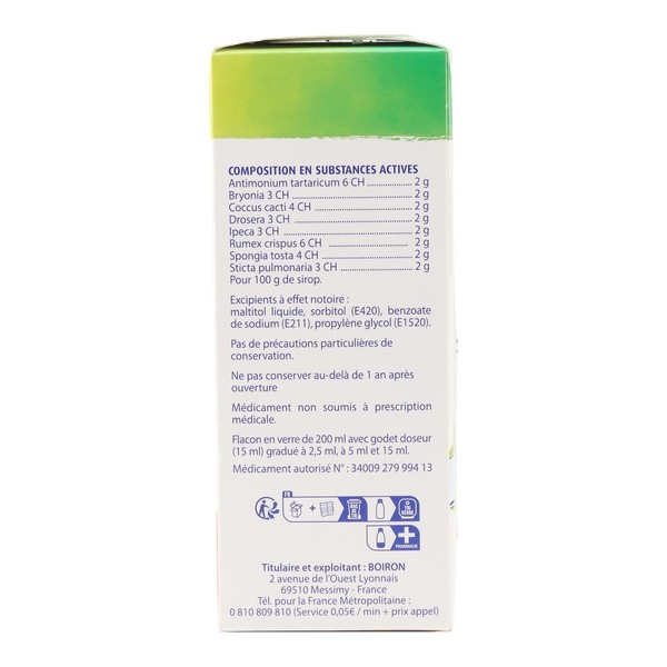 Stodaline Boiron sans sucre sirop