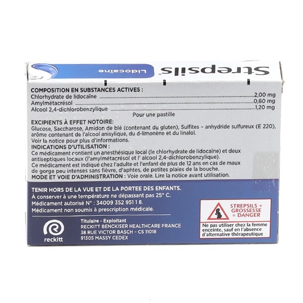 Strepsils lidocaine pastilles