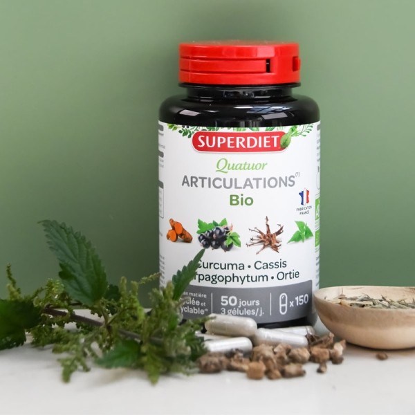 Super Diet Quatuor Curcuma Cassis Harpagophytum et Ortie bio gélules