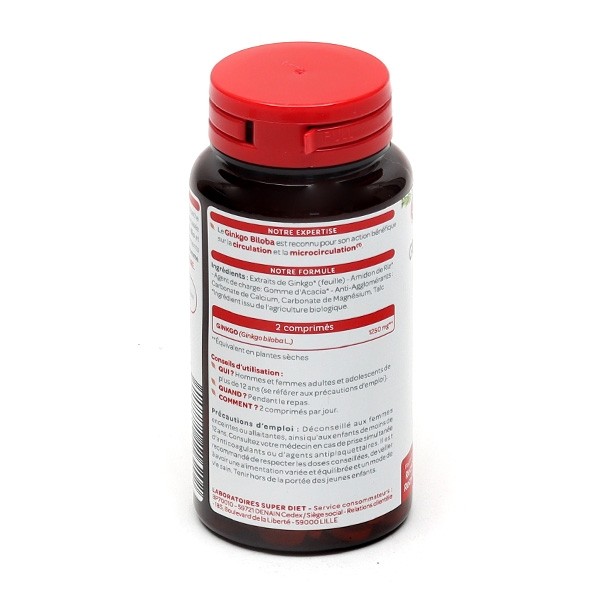 Super Diet ginkgo biloba bio comprimés