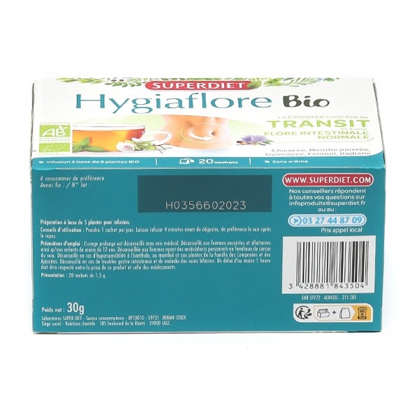 Super Diet Hygiaflore Tisane Transit bio sachet