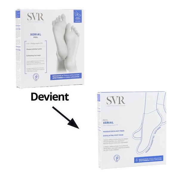 SVR Xérial peel masque chaussette exfoliant pieds