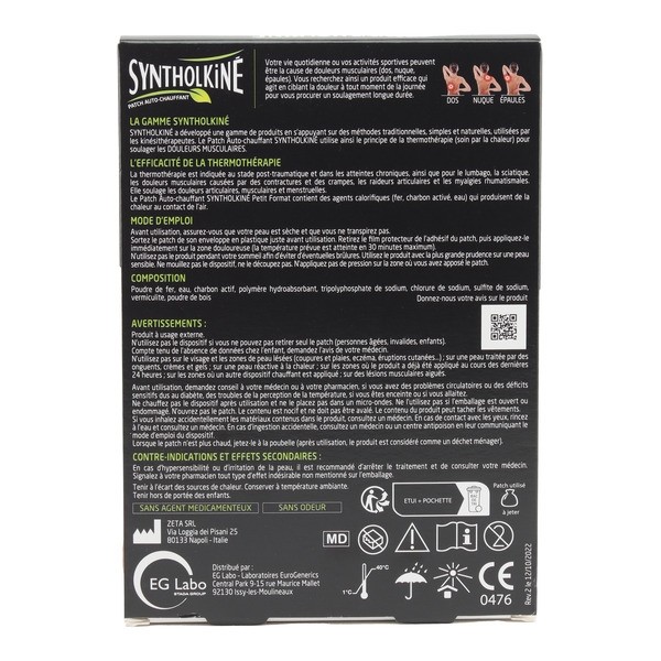 Syntholkiné patch chauffant petit format