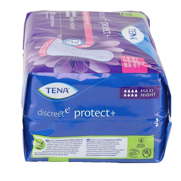 Tena Discreet Night Serviettes de nuit  Maxi 8 gouttes