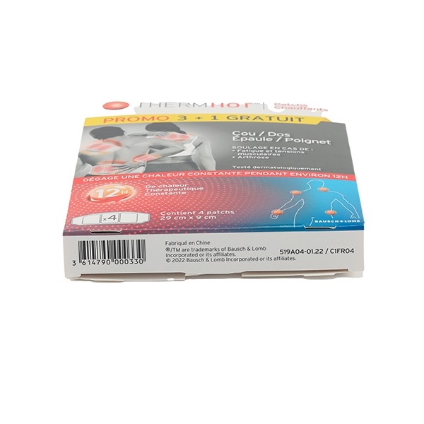Thermhot Patchs chauffants cou dos épaule poignet