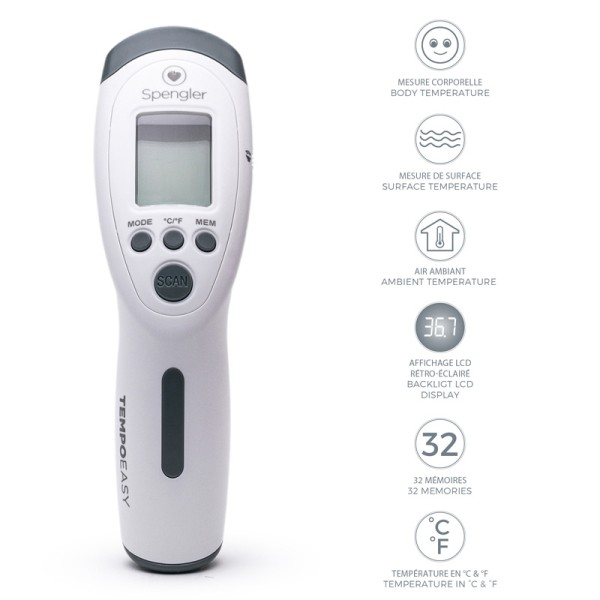 Thermomètre sans contact infrarouge Tempo Easy Spengler